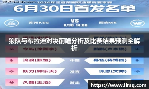 狼队与布拉迪对决前瞻分析及比赛结果预测全解析